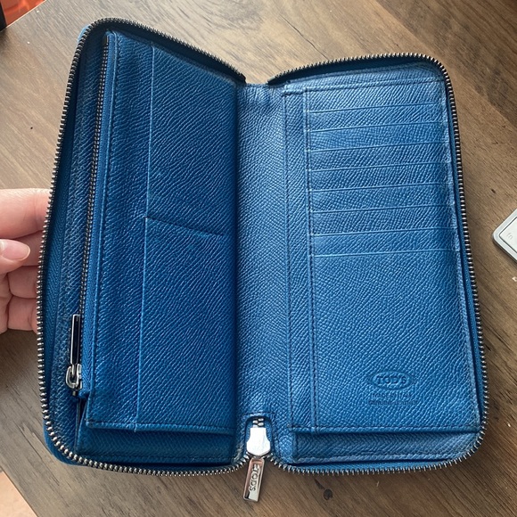 Excellent used condition royal blue zipper wallet from Tods. - Picture 3 of 6